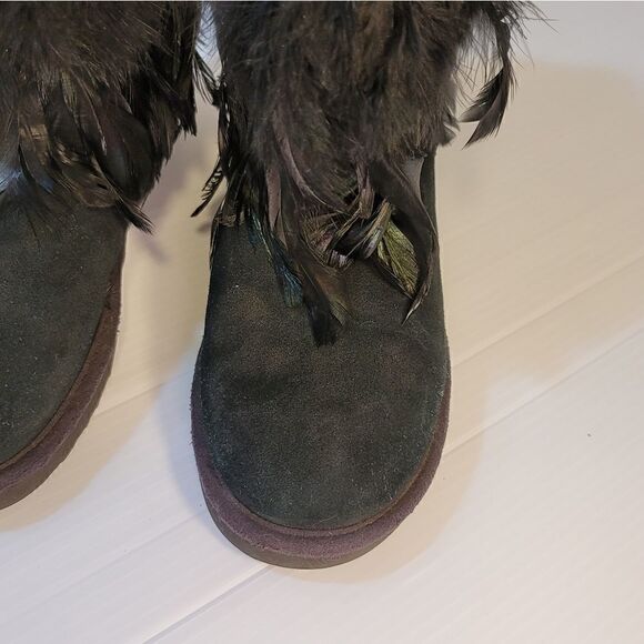 UGG Peacock Feather Swarovski Crystals Boots 6M - Picture 6 of 14